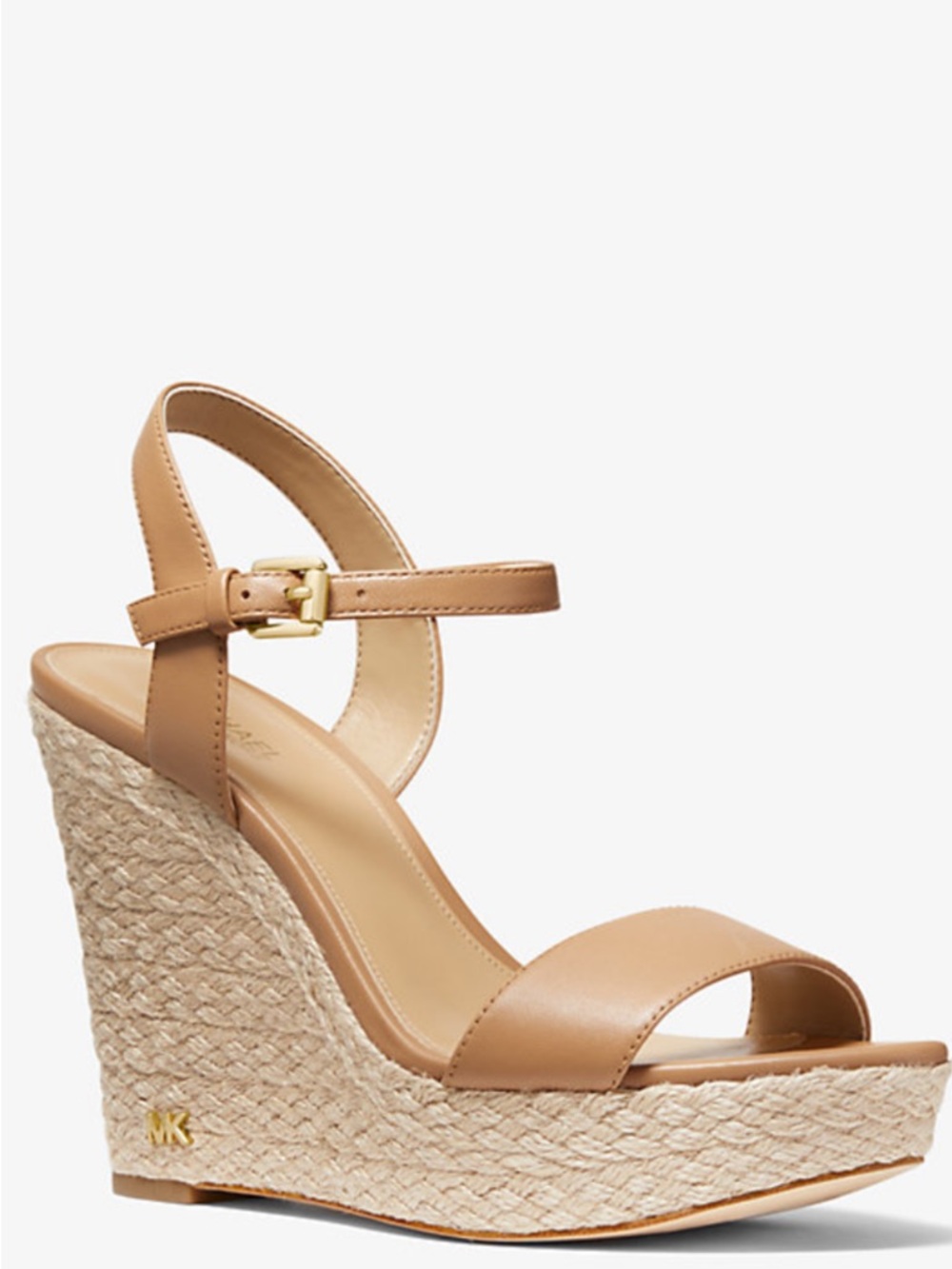 Michael Kors Tan Leather Espadrille Wedge Sandals-never worn